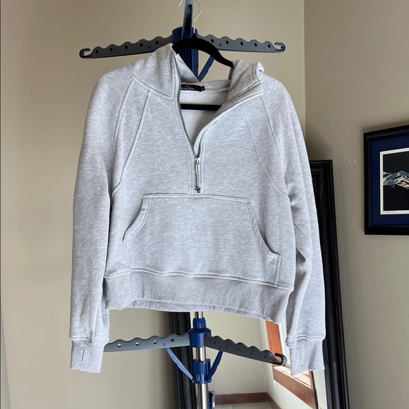 Gray Women's Half-Zip Hoodie - Picture 1 of 4